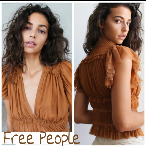 Free People Tops - FREE PEOPLE MAKING ME SMILE CROP TOP LARGE